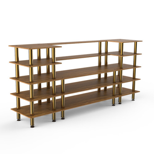 Mogogo - Modular 130" x 29.5" x 60.5" Bamboo / Brushed Brass Bread & Pastry Station - MGCMLB04BBXF
