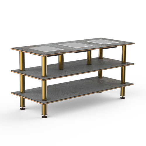 Mogogo - Modular 71" x 29.5" x 35" Grey Slate / Brushed Brass Triple Warming Unit - MGCMLD07GBXF