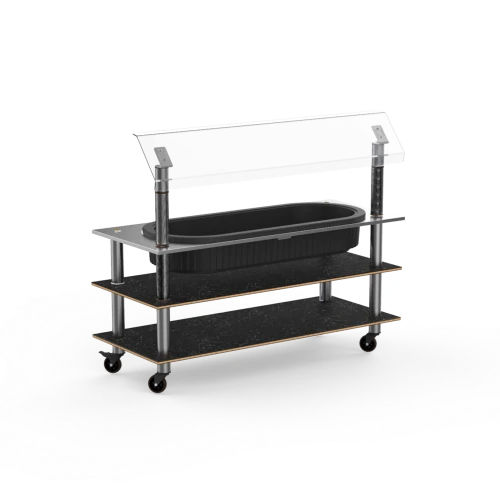 Mogogo - Modular 71" x 29.5" x 58.5" Bamboo / Brushed Brass Classic Chilled Station W/ Casters - MGCMLB16BBXW