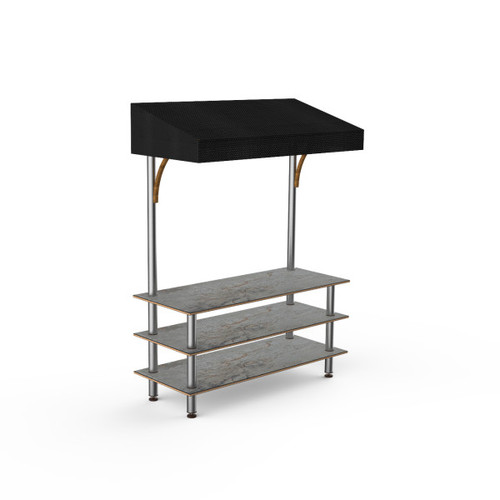 Mogogo - Modular 130" x 35" x 95" Grey Slate / Brushed Stainless Steel Classic Canopy Unit - MGCMLB10GSBF