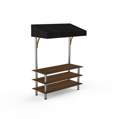 Mogogo - Modular 130" x 35" x 95" Mango Wood / Brushed Stainless Steel Classic Canopy Unit - MGCMLB10WSBF