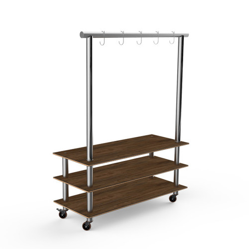 Mogogo - Modular 71" x 29.5" x 95.5" Bamboo / Brushed Stainless Steel Classic Arch Unit W/ Casters - MGCMLA06BSXW