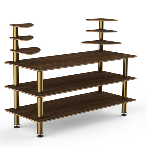 Mogogo - Modular 71" x 29.5" x 54" Bamboo / Brushed Brass Classic Multi-Shelf Station - MGCMLB11BBXF
