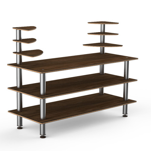 Mogogo - Modular 71" x 29.5" x 54" Bamboo / Brushed Stainless Steel Classic Multi-Shelf Station - MGCMLB11BSXF
