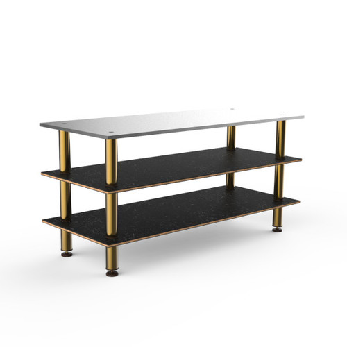 Mogogo - Modular 71" x 29.5" x 35" Black Marble / Brushed Brass Large Pro Unit W/ Stainless Steel Top - MGCMLA05MBXF
