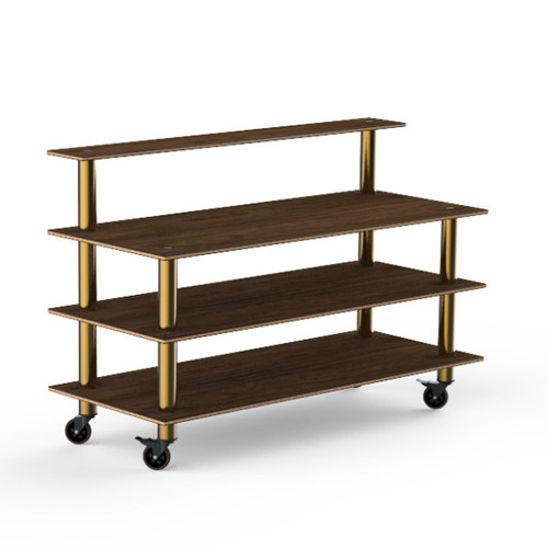 Mogogo - Modular 71" x 29.5" x 47" Mango Wood / Brushed Brass Classic Plus Unit W/ Casters - MGCMLB13WBXW