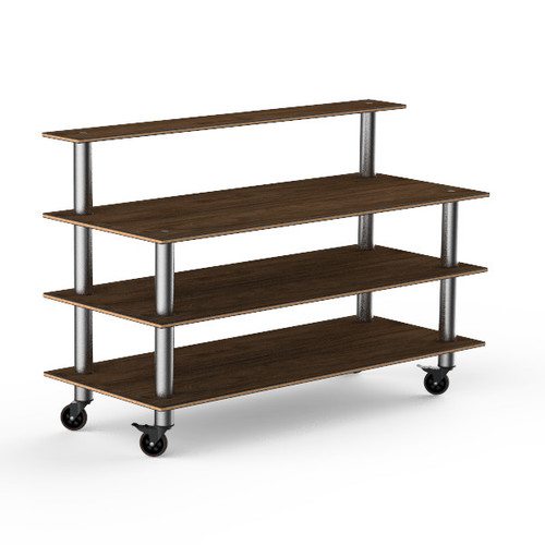 Mogogo - Modular 71" x 29.5" x 47" Bamboo / Brushed Stainless Steel Classic Plus Unit W/ Casters - MGCMLB13BSXW