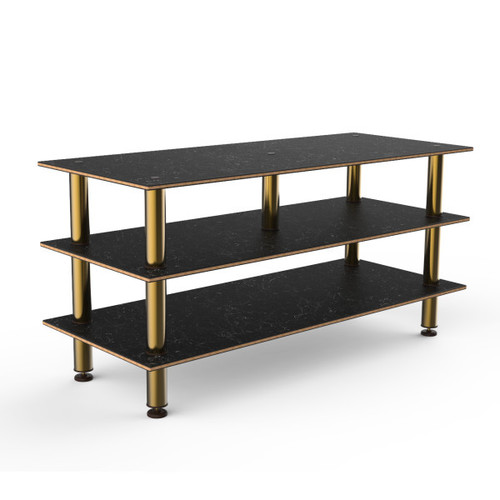 Mogogo - Modular 71" x 29.5" x 35" Black Marble / Brushed Brass Midhole Display Unit - MGCMLB09MBXF