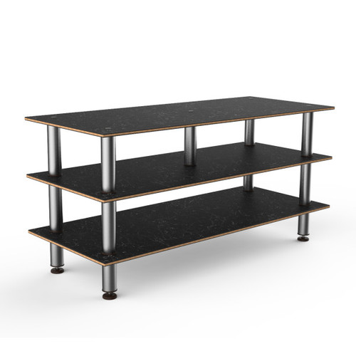 Mogogo - Modular 71" x 29.5" x 35" Black Marble / Brushed Stainless Steel Midhole Display Unit - MGCMLB09MSXF
