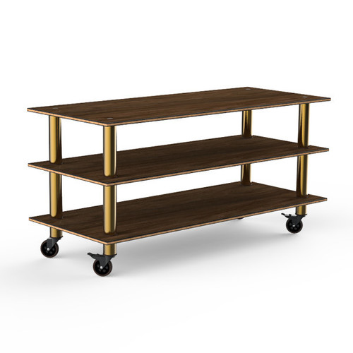 Mogogo - Modular 71" x 29.5" x 35" Bamboo / Brushed Brass Classic Large Unit W/ Casters - MGCMLX01BBXW