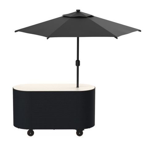 Mogogo - Oval 92" x 90" x 98" Base Cart W/ Black Cover & Black Umbrella - MGCOVC03VXBB