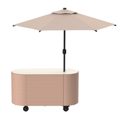 Mogogo - Oval 92" x 90" x 98" Base Cart W/ Cream Cover & Cream Umbrella - MGCOVC03VXCC