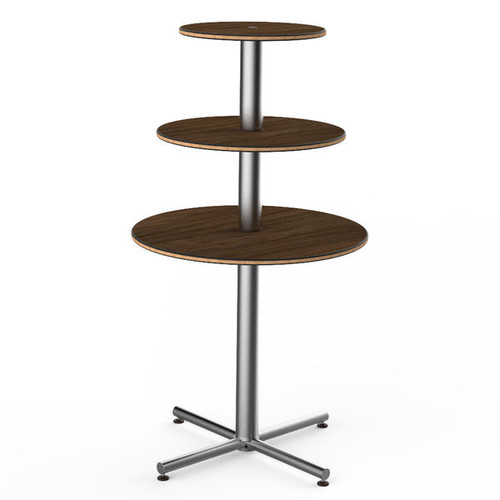 Mogogo - Polo 30" x 55" Mango Wood / Brushed Stainless Steel Round Display Table - MGCPPR01WSXX