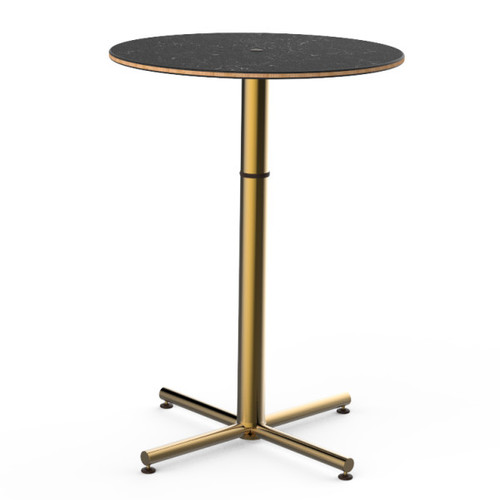 Mogogo - Polo 30" x 42" Black Marble / Brushed Brass Round Bar Table - MGCPBR01MBXX