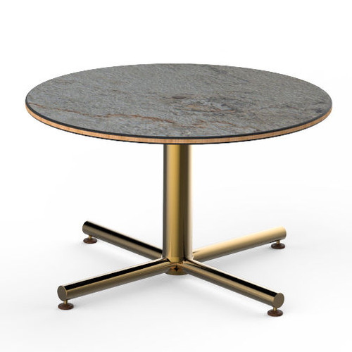 Mogogo - Polo 30" x 18" Grey Slate / Brushed Brass Round Coffee Table - MGCPFR01GBXX
