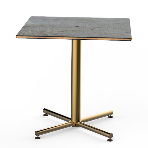 Mogogo - Polo 30" x 30" x 29" Grey Slate / Brushed Brass Square Bistro Table - MGCPRS01GBXX