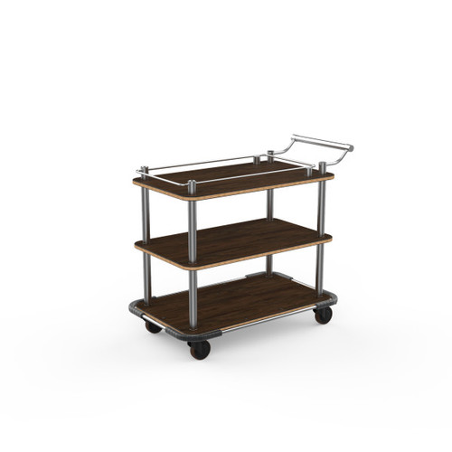 Mogogo - Roll'n 41" x 21" x 36.5" Bamboo / Brushed Stainless Steel Top Border Cart W/ Bumper - MGCRNX18BSXX