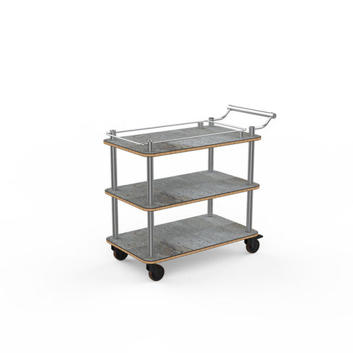Mogogo - Roll'n 41" x 21" x 36.5" Grey Slate / Brushed Stainless Steel Top Border Cart - MGCRNX15GSXX