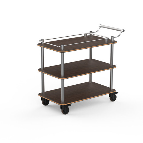 Mogogo - Roll'n 41" x 21" x 36.5" Mango Wood / Brushed Stainless Steel Top Border Cart - MGCRNX15WSXX