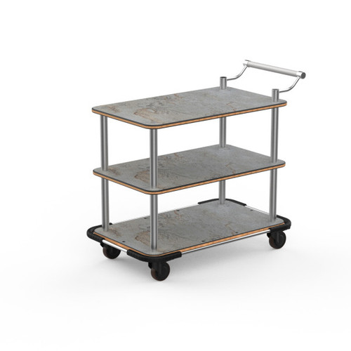 Mogogo - Roll'n 42.5" x 24" x 36.5" Grey Slate / Brushed Stainless Steel Service Cart W/ Bumper - MGCRNX12GSXX