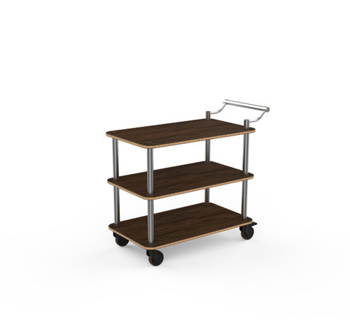 Mogogo - Roll'n 41" x 21" x 36.5" Mango Wood / Brushed Stainless Steel Service Cart - MGCRNX09WSXX