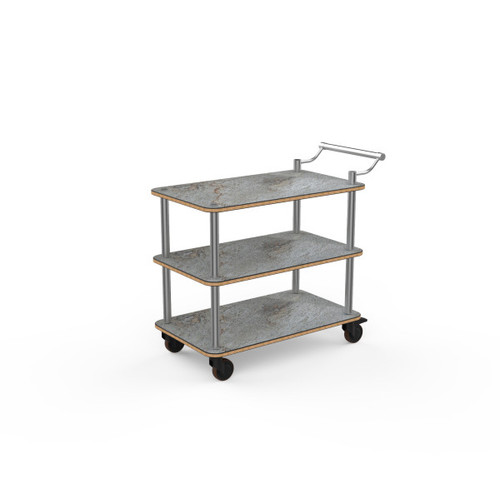 Mogogo - Roll'n 41" x 21" x 36.5" Bamboo / Brushed Stainless Steel Service Cart - MGCRNX09BSXX