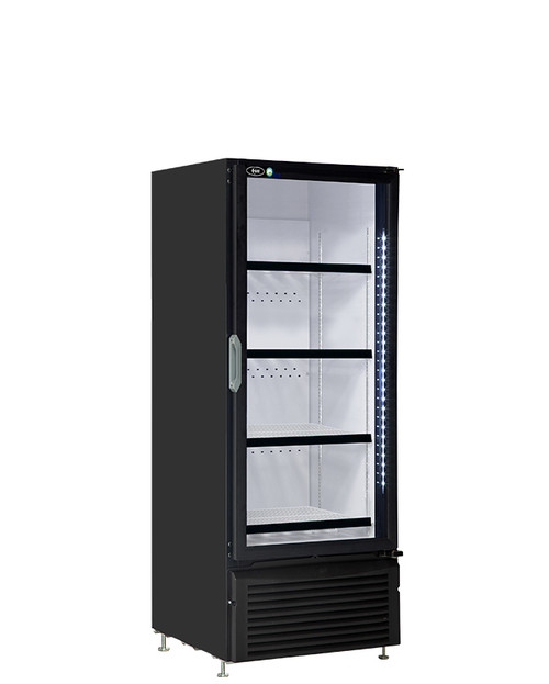 QBD - 25" Black Refrigerator w/ 1 Glass Swing Door - CD12-HC