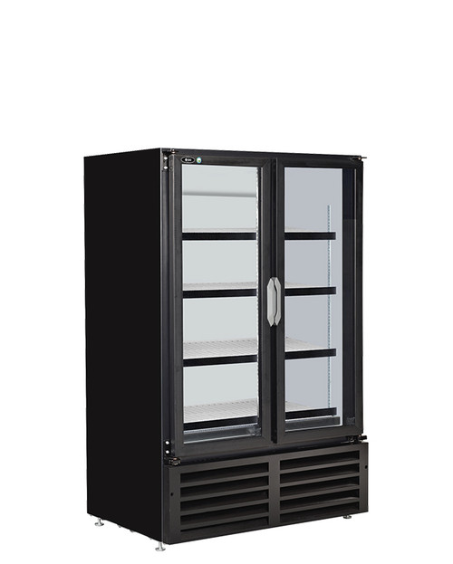 QBD - 36" Black Refrigerator w/ 2 Glass Swing Doors - CD14-HC