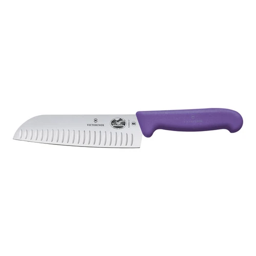 Victorinox - Fibrox Purple 7" Granton Edge Santoku Knife - 5.2525.17B