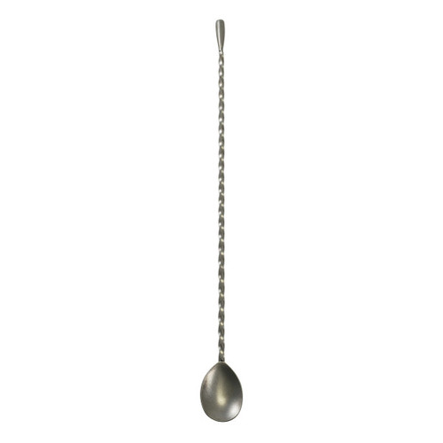 Genware - 14" Vintage Stainless Steel Teardrop Bar Spoon (12 Per Case) - GWBS-T35V