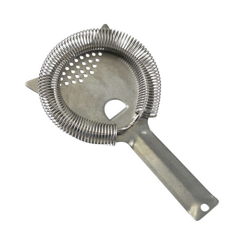 Genware - 7.5" x 4.3" Vintage Stainless Steel Hawthorne Strainer (12 Per Case) - GWHAW2V