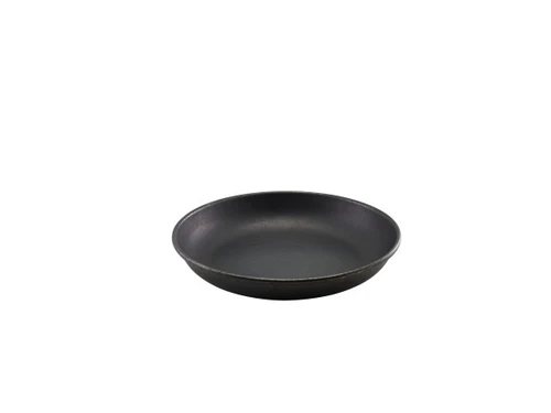 Genware - 8" Vintage Black Stainless Steel Coupe Plate (12 Per Case) - GWSCP20BKV