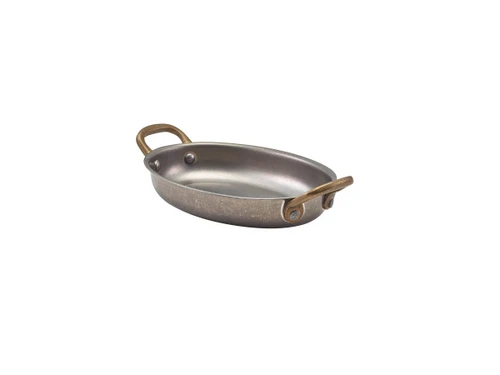 Genware - 12oz Vintage Stainless Steel Oval Dish (6 Per Case) - GWSSD16V