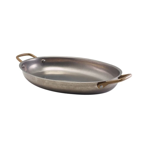 Genware - 40oz Vintage Stainless Steel Oval Dish (6 Per Case) - GWSSD30V