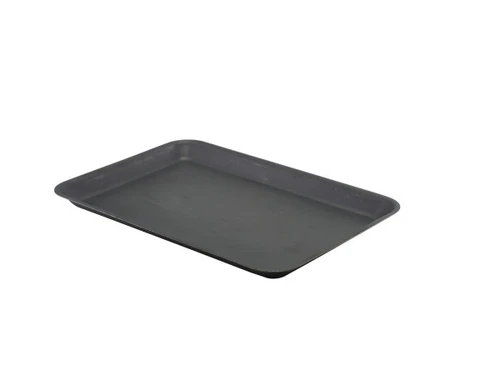 Genware - 12.5" x 8.6" x 0.75" Vintage Black Stainless Steel Tray (12 Per Case) - GWSST3121BKV