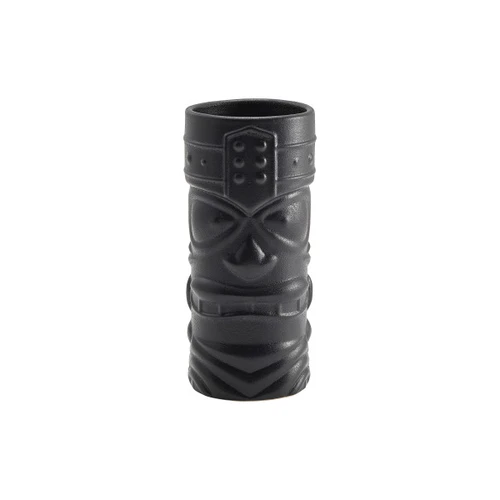 Genware - 14oz Black Stoneware Tiki Mug (4 Per Case) - GWTKM400CT