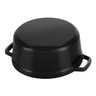Staub - Black 5.2L Round Cocotte With Steamer
