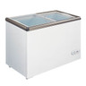 Omcan - 34" Ice Cream Display Chest Freezer With Flat Glass Top - 45292