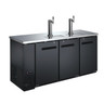 Omcan - 73" Three Solid Door Back Bar Cooler With Beer Dispenser - 50065