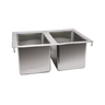 Omcan - 10" X 14" X 10" Stainless Steel Double Tub Drop In Sink With Flat Top - 39782