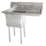 Omcan - 18" X 18" X 11" One Tub Sink With 3.5" Center Drain And Right Drain Board - 43762