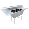 Omcan - 18" X 18" X 11" Two Tub Sink With 3.5" Center Drain And Two Drain Boards - 43767