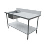Omcan - 24" X 60" All Stainless Steel Table With Left Sink And 6" Backsplash - 44259