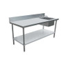 Omcan - 30" X 60" Stainless Steel Table With Right Sink And 6" Backsplash - 43242