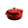 Lodge - Red 6 Qt Round Enameled Cast Iron Dutch Oven