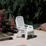 Grosfillex - Bahia White Stacking Deck Chair (10 Pack)