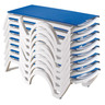 Grosfillex - Jamaica Beach Blue With White Frame Stacking Chaise Lounge (16 Pack)