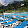 Grosfillex - Jamaica Beach Blue With White Frame Stacking Chaise Lounge (16 Pack)