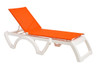 Grosfillex - Jamaica Beach Orange With White Frame Stacking Chaise Lounge