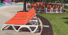 Grosfillex - Jamaica Beach Orange With White Frame Stacking Chaise Lounge (2 Pack)